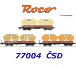 77004 Roco Set of 3 silo wagon type Uacs 451.1  of the CSD