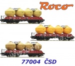 77004 Roco Set 3 silážních vozů řady Uacs 451.1, ČSD