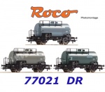 77021 Roco Set of three 2-axle tank wagons, type Uahs, of the DR
