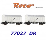 77027 Roco Set of two covered goods wagons, type Iklmprs/Iklmps, of the DR