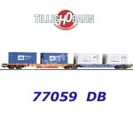 77059 Tillig Dvojitý kontejnerový vůz   se 4 kontejnery 