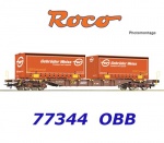 77344 Roco Container carrier wagon, type Sgnss, of the OBB