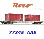 77345 Roco Container Car Type Sgns with 2 containers of the AAE