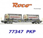 77347 Roco Container Car Type Sgns with 2 containers Van Den Bosch of the PKP