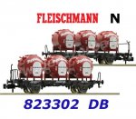 823302 Fleischmann N  Set of 2 container wagons  with 3 cotainers "Resi-Schmelz", DB