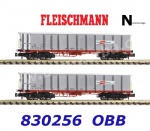 830256 Fleischmann N Set of 2 open wagons, type Eanos of the Rail Cargo Austria (OBB)