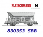 830353 Fleischmann N Self unloading hopper wagon, type Fcs, of the SBB