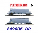 849006 Fleischmann N Set of 2 Dust silo wagons type Uacs-x, of the DR