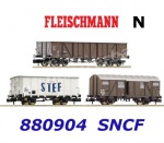 880904 Fleischmann N 3 piece set goods wagons of the SNCF