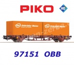 97151 Piko Kontejnerový vůz řady  Lgss se 2 kontenery 