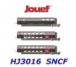 HJ3016 Jouef 3-unit pack intermediate coaches for TGV Duplex Carmillon, of the SNCF