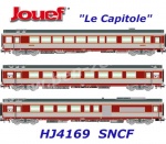 HJ4169 Jouef 3-dílný  set osobních vozůvozů  Grand Confort  expresu TEE "Le Capitole", SNCF