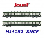 HJ4182 Jouef 2-unit pack 2nd class coaches DEV AO U59 B9 of the SNCF