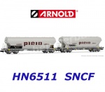 HN6511 Arnold N  Set of 2 swivel roof wagons "Piéto Lamballe", SNCF