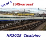 HR3025 Rivarossi Rozšiřující set 5 vozů k vlaku řady  ETR 470, Cisalpino