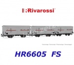 HR6605 Rivarossi Set of 3 2-axle refrigerated wagon Type Hgb of the FS