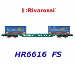 HR6616 Rivarossi Container wagon Sgns, loaded with 2 20' coil containers "Dani Trasporti" of the FS