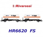 HR6620 Rivarossi Set of 2 2-axle Gas tank car  "Agipgas" of the FS