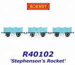 R40102 Hornby Set of 3 open carriage for Stephenson's Rocket of the L&MR