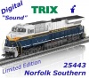 25443 Trix Dieselová lokomotiva řady GE ES44AC Norfolk Southern - Zvuk + dyn. kouř