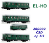 260002 EL-HO Set 5 osobních vozů 'Rybák' Ep.III ČSD