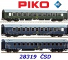 28319 Piko Set of 3 Passenger Cars Istropolitan / Dukla of the CSD