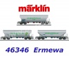 46346 Marklin Set 3 silo vozů na cereálie řady Uagps,  Ermewa , Transcereáles