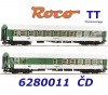 6280011 Roco TT Set 2 osobních vozů Y/B 70, ČD - Set č.2