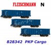 828342 Fleischmann N Set of 3 gondolas type Eaos of the PKP Cargo