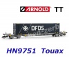 HN9751 Arnold TT Container wagon type Sffgmss with 45' container 'DFDS', TOUAX