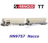 HN9757 Arnold TT Set 2 čtynápravových silo vagonů