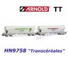 HN9758 Arnold TT Set 2 samovýsypných vagonů na cereálie “Transcéréales, SNCF