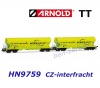 HN9759 Arnold TT Set of 2 4-axle silo wagons of the CZ-interfracht