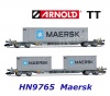 HN9765 Arnold TT  Set 2 kontejnerových vozů s  2x 20 a 1 x 40tistopým kont. 