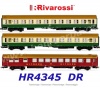 HR4345 Rivarossi Set 3 osobních vozů řady OSShD (B,B,WR), DR