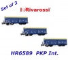 HR6589 Rivarossi  Set of 3 Hopper Cars Type Fals of the PKP Cargo