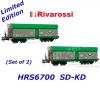 HRS6700 Rivarossi Set 2 samovýsypných vozů řady Fals-x SD-KD (SD - Kolejová doprava a.s.)