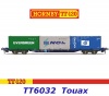TT6032 Hornby TT  Kontejnerový vůz se 3 20-stopými kontejnery, Touax KFA
