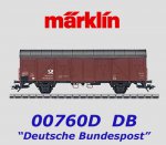 00760-D Märklin Box Car Type Gbs 245 Deutche Budespost of the DB