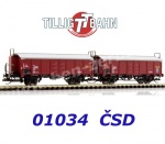 01034 Tillig TT Set of 2 Freight Cars with sliding roof cars Type Utz/Tms of the CSD.