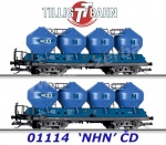 01114 Tillig TT Set 2 silo vagonů řady Uacs 451.1 "NHN s.r.o." , ČD