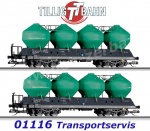 01116 Tillig TT Set 2 silo vagonů řady Uacs 451.1 , Transportservice s.r.o. Beroun