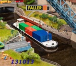 131013 Faller Říční nákladní loď s kontejnery, H0