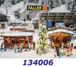 134006 Faller 2 stánky na vánočních trzích s osvětleným vánočním stromem, H0