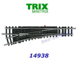 14938 TRIX MiniTRIX Left turnout 15 ° , length 112.6 mm with polarized frog, N