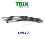 14947 TRIX MiniTRIX R3/R4 left curved turnout with a polarized frog, N