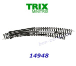 14948 TRIX MiniTRIX R3/R4 right curved turnout with a polarized frog, N