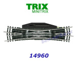 14960 TRIX MiniTRIX Electric Double Slip Switch - 15°. Length 129.8 mm, N