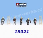 15021 Noch  Fire Brigade in black protective clothes, 5 Figures, H0