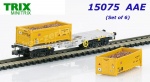 15075 TRIX MiniTRIX N  Set of 6 container cars Sgmmns 190 of the AAE.